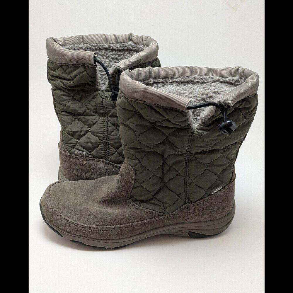 Womens MERRELL Approach‎ Nova Bluff Waterproof Winter Brindle Green Boots Size 6